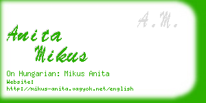 anita mikus business card